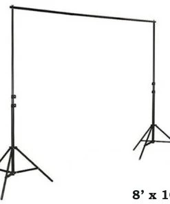 Silkflowersfactory 8ft X 10ft Adjustable Backdrop Stand - Portable Photography Backdrop Stand With 2 Free Backdrops - Photo Video Studio Backdrop Stand Kit