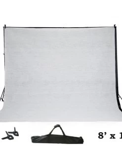 Silkflowersfactory 8ft X 10ft Adjustable Backdrop Stand - Portable Photography Backdrop Stand With 2 Free Backdrops - Photo Video Studio Backdrop Stand Kit