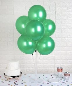 Silkflowersfactory 12" Metallic Latex Balloons-Green-25/pk