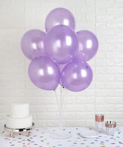 Silkflowersfactory Flower Vases & Decorations 12" Metallic Latex Balloons-Lavender-25/pk