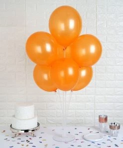 Silkflowersfactory Flower Vases & Decorations 12" Metallic Latex Balloons-Orange-25/pk