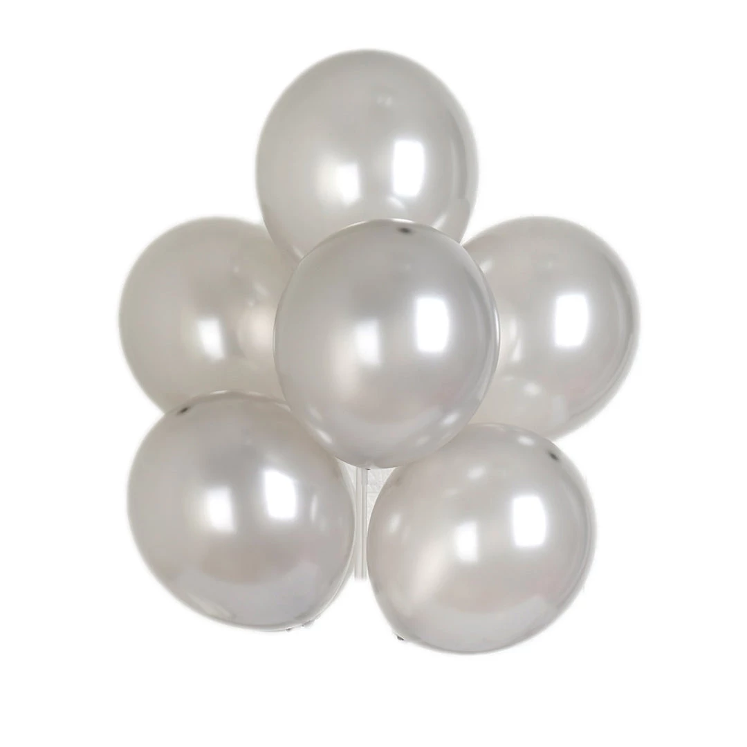Silkflowersfactory Flower Vases & Decorations 12" Latex Balloons-Silver-25/pk 5 Silkflowersfactory Flower Vases & Decorations 12" Latex Balloons-Silver-25/pk