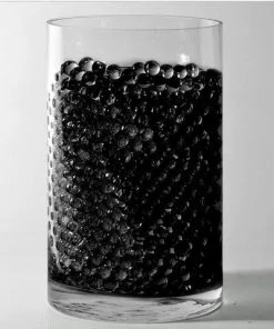 Silkflowersfactory Black Small Round Deco Water Beads Jelly Vase Filler Balls For Centerpieces Table Decoration - 200 To 250 PCS