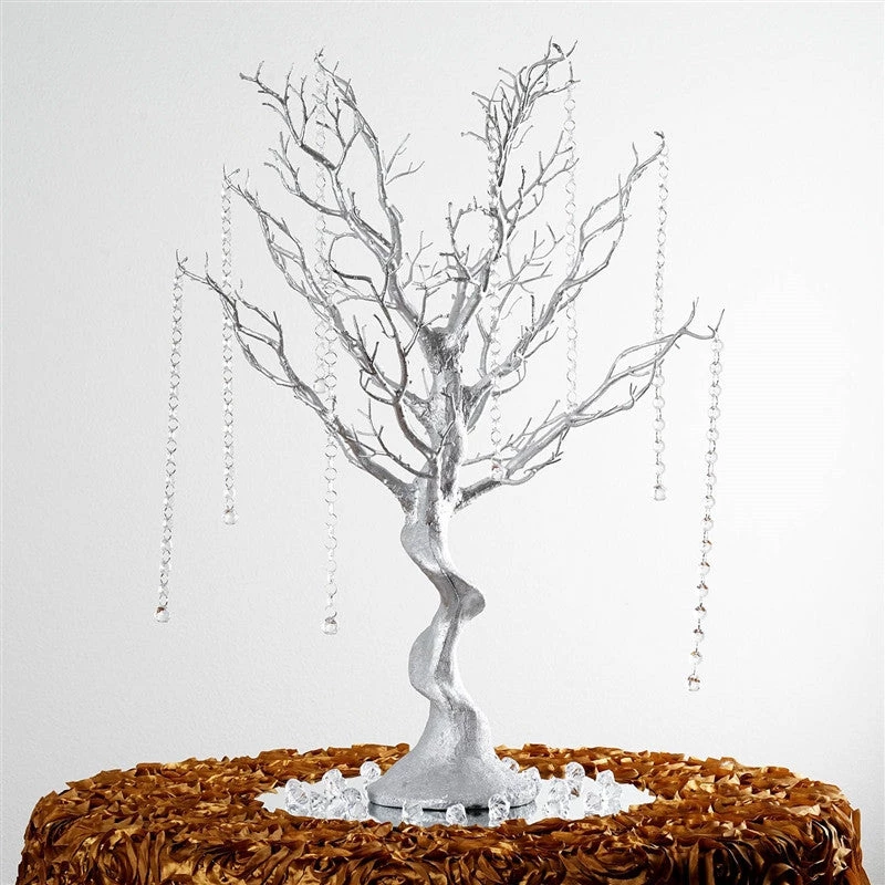 Silkflowersfactory Manzanita Trees 30" Glittered Manzanita Silver Centerpiece Tree For Wedding Party Event Table Top Decoration+8pcs Acrylic Chains 3 Silkflowersfactory Manzanita Trees 30" Glittered Manzanita Silver Centerpiece Tree For Wedding Party Event Table Top Decoration+8pcs Acrylic Chains