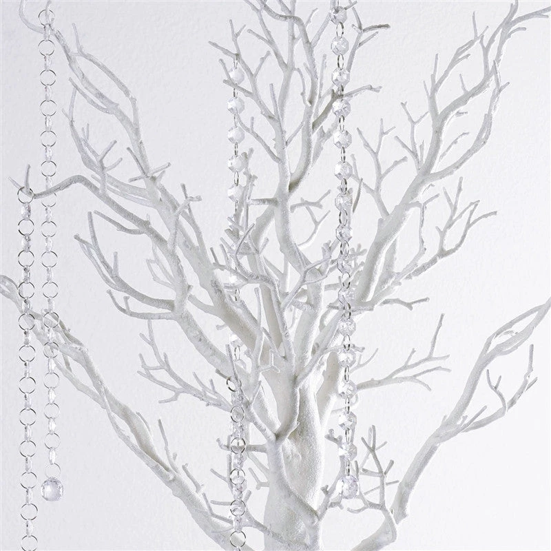 Silkflowersfactory Manzanita Trees 30" Glittered Manzanita White Centerpiece For Wedding Party Event Table Top Decoration Tree + 8pcs Acrylic Chains 4 Silkflowersfactory Manzanita Trees 30" Glittered Manzanita White Centerpiece For Wedding Party Event Table Top Decoration Tree + 8pcs Acrylic Chains