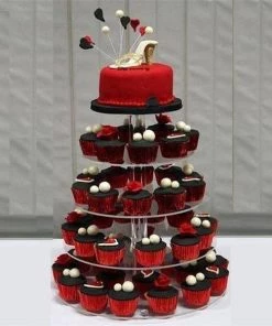 Silkflowersfactory 5 Tier Heavy Duty Acrylic Glass Cupcake Dessert Stand For Birthday Wedding Party 9 Silkflowersfactory 5 Tier Heavy Duty Acrylic Glass Cupcake Dessert Stand For Birthday Wedding Party