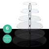 Silkflowersfactory 6 Tier Round Heavy Duty Acrylic Glass Cupcake Dessert Stand For Birthday Wedding Party
