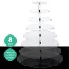 Silkflowersfactory 8 Tier Round Heavy Duty Acrylic Glass Cupcake Dessert Stand For Birthday Wedding Party