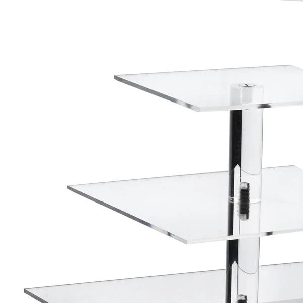 Silkflowersfactory Cake Stands 5 Tier Square HEAVY DUTY Acrylic Crystal Glass Cupcake Dessert Decorating Stand For Birthday Xmas Party Wedding 5 Silkflowersfactory Cake Stands 5 Tier Square HEAVY DUTY Acrylic Crystal Glass Cupcake Dessert Decorating Stand For Birthday Xmas Party Wedding