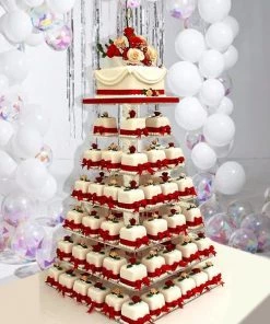 Silkflowersfactory 7 Tier Square Heavy Duty Acrylic Glass Cupcake Dessert Stand For Birthday Wedding Party Cake Stands 10 Silkflowersfactory 7 Tier Square Heavy Duty Acrylic Glass Cupcake Dessert Stand For Birthday Wedding Party Cake Stands