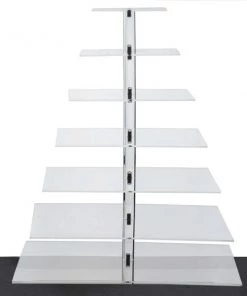 Silkflowersfactory 7 Tier Square Heavy Duty Acrylic Glass Cupcake Dessert Stand For Birthday Wedding Party Cake Stands