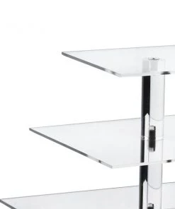 Silkflowersfactory 8 Tier Square Heavy Duty Acrylic Glass Cupcake Dessert Stand For Birthday Wedding Party Cake Stands