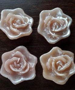 Silkflowersfactory 4 PCS Dusty Rose Floating Candles Wedding Birthday Party Centerpiece Decor