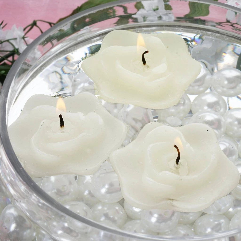 Silkflowersfactory Flower Vases & Decorations 4 PCS Ivory Rose Floating Candles Wedding Birthday Party Centerpiece Decor 5 Silkflowersfactory Flower Vases & Decorations 4 PCS Ivory Rose Floating Candles Wedding Birthday Party Centerpiece Decor