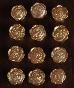 Silkflowersfactory Gold Rose Mini Floating Candles Wedding Birthday Party Centerpiece Decor - 12/pk