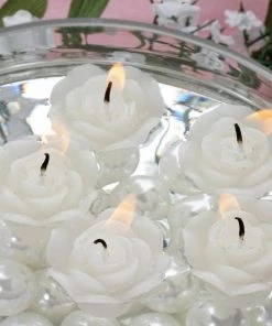 Silkflowersfactory Flower Vases & Decorations White Rose Mini Floating Candles Wedding Birthday Party Centerpiece Decor - 12/pk 7 Silkflowersfactory Flower Vases & Decorations White Rose Mini Floating Candles Wedding Birthday Party Centerpiece Decor - 12/pk