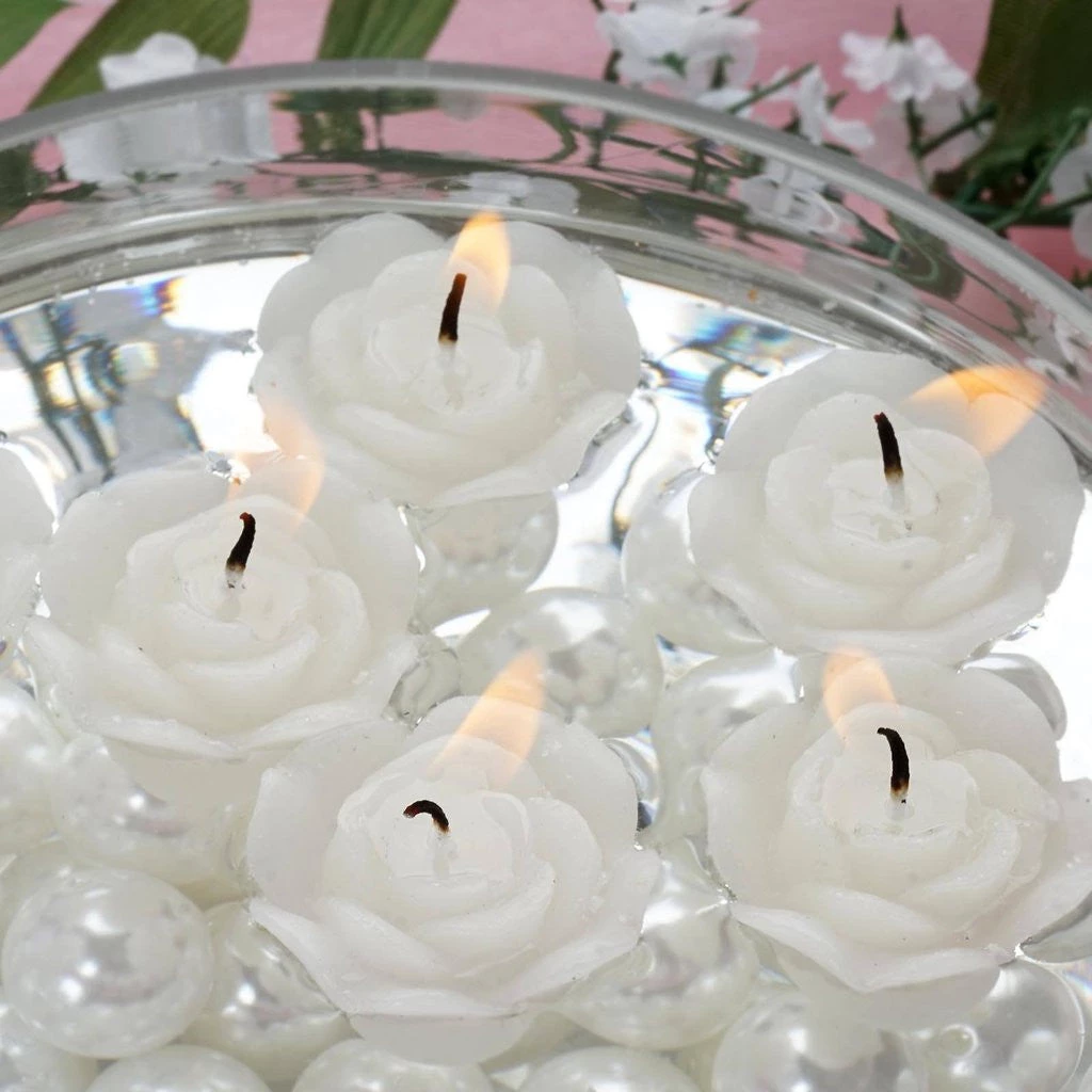 Silkflowersfactory Flower Vases & Decorations White Rose Mini Floating Candles Wedding Birthday Party Centerpiece Decor - 12/pk 5 Silkflowersfactory Flower Vases & Decorations White Rose Mini Floating Candles Wedding Birthday Party Centerpiece Decor - 12/pk