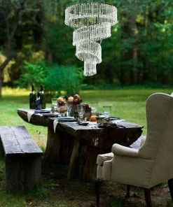 Efavormart-new 4 Tier Designer Crystal Pendant Lighting Diamond Chandelier Centerpiece - 18" Diameter X 24" Long Chandelier & Stands 9 Efavormart-new 4 Tier Designer Crystal Pendant Lighting Diamond Chandelier Centerpiece - 18