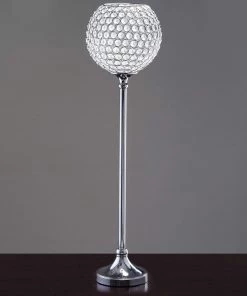 Efavormart-new 37" Silver Shangri La Crystal Acrylic Diamond Chandelier Lamp Wedding Centerpiece With 10" Ball