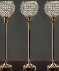 Efavormart-new Chandelier & Stands 37" Gold Shangri La Crystal Acrylic Diamond Chandelier Lamp Wedding Centerpiece With 10" Ball