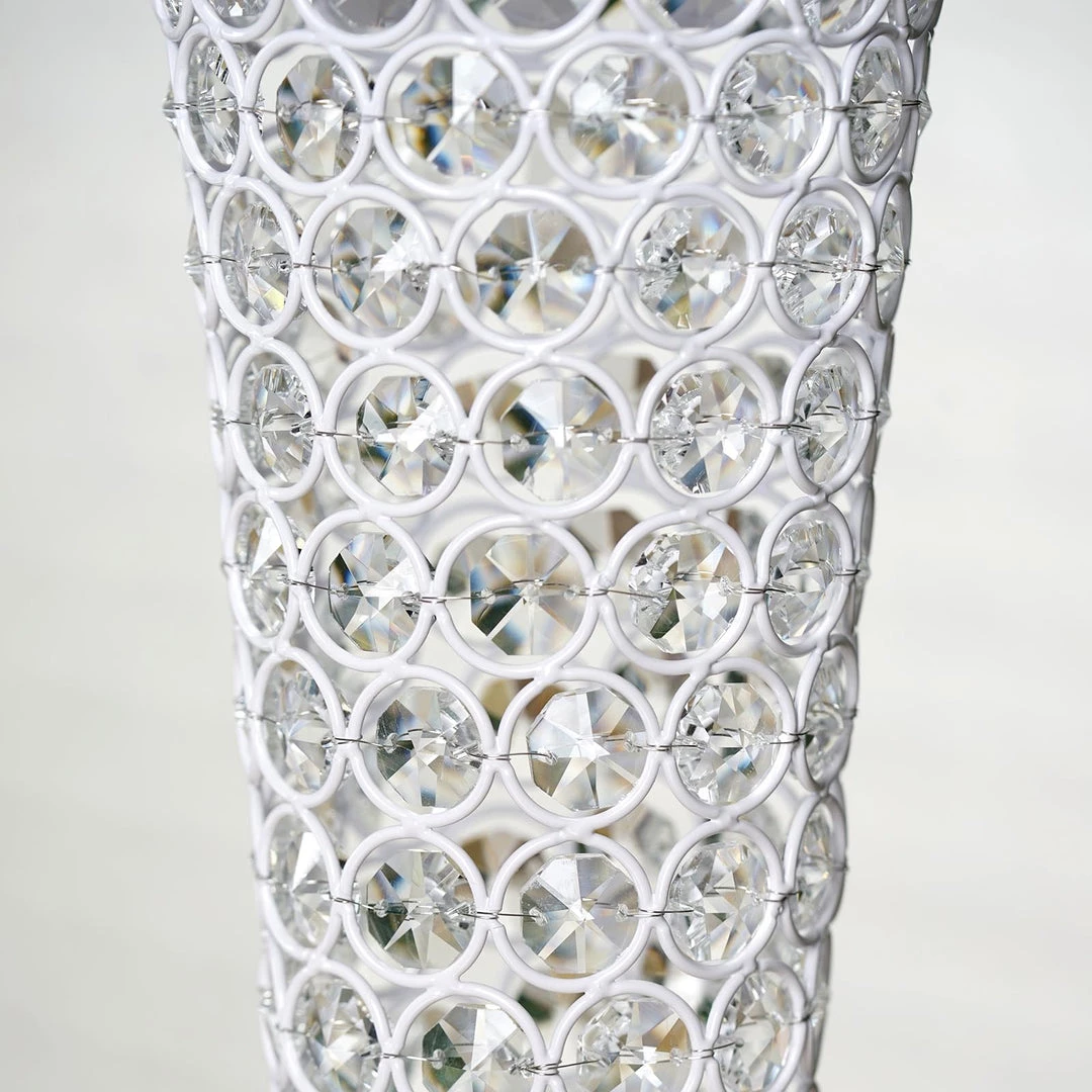 Efavormart-new Elegant Tall Hurricane Beaded Crystal Vase Wedding Centerpiece - White - 24" Tall 5 Efavormart-new Elegant Tall Hurricane Beaded Crystal Vase Wedding Centerpiece - White - 24" Tall