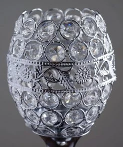 Efavormart-new Chandelier & Stands SET Of 2 Crystal Beaded Candle Holder Goblet Votive Tealight Wedding Centerpiece 16" Tall