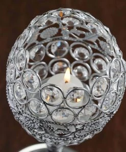 Efavormart-new Chandelier & Stands SET Of 2 Crystal Beaded Candle Holder Goblet Votive Tealight Wedding Centerpiece 16