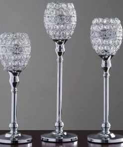 Efavormart-new Chandelier & Stands SET Of 2 Crystal Beaded Candle Holder Goblet Votive Tealight Wedding Centerpiece 16
