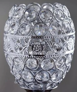 Efavormart-new 18" Tall Crystal Beaded Candle Holder Goblet Votive Tealight Wedding Chandelier Centerpiece - Silver