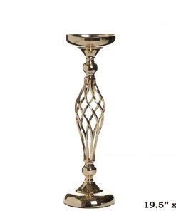 Efavormart-new 19.5" Tall Gold Metal Wedding Flower Decor Candle Holder Vase Centerpiece - Buy 1 Get 1 Free Chandelier & Stands