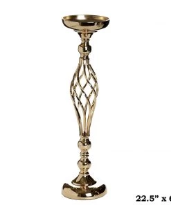 Efavormart-new 22.5" Tall Metal Wedding Flower Decor Candle Holder Vase Centerpiece - Gold - Buy 1 Get 1 Free