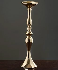 Silkflowersfactory 19" Tall Gold Metallic Floral Vase Wedding Centerpiece Riser Vases