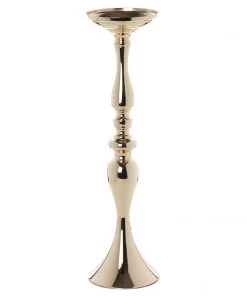 Silkflowersfactory 19" Tall Gold Metallic Floral Vase Wedding Centerpiece Riser Vases