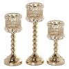 Silkflowersfactory Crystal Beaded Gold Votive Candle Holder Wedding Chandelier Centerpiece - Set Of 3pcs 2 Silkflowersfactory Crystal Beaded Gold Votive Candle Holder Wedding Chandelier Centerpiece - Set Of 3pcs