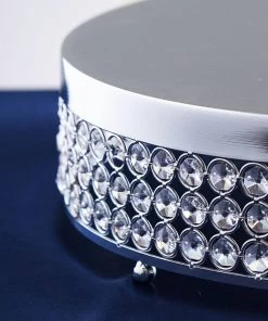Efavormart-new Fancy Beaded Crystal Metal Riser Cake Stand - 13.5" Diameter
