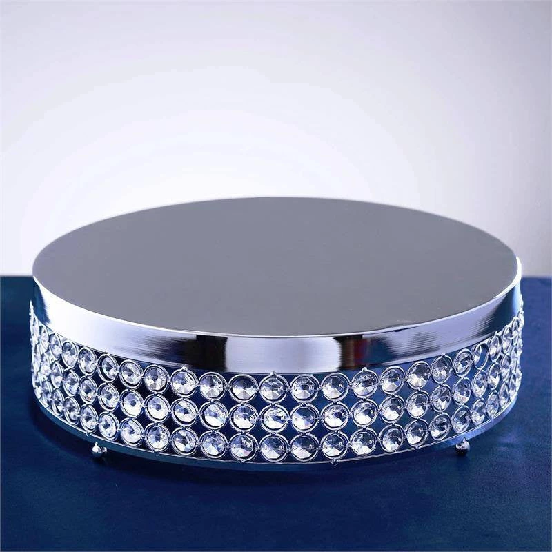Efavormart-new Fancy Beaded Crystal Metal Riser Cake Stand - 13.5" Diameter 3 Efavormart-new Fancy Beaded Crystal Metal Riser Cake Stand - 13.5" Diameter