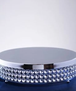 Efavormart-new Grand Wedding Beaded Crystal Metal Riser Cake Stand - 15.5