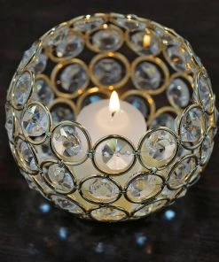 Efavormart-new Chandelier & Stands Adorable Votive Tealight Wedding Crystal Candle Holder - Gold - 4