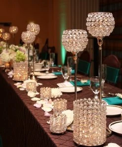 Efavormart-new Exquisite Wedding Votive Tealight Crystal Candle Holder - 3.25