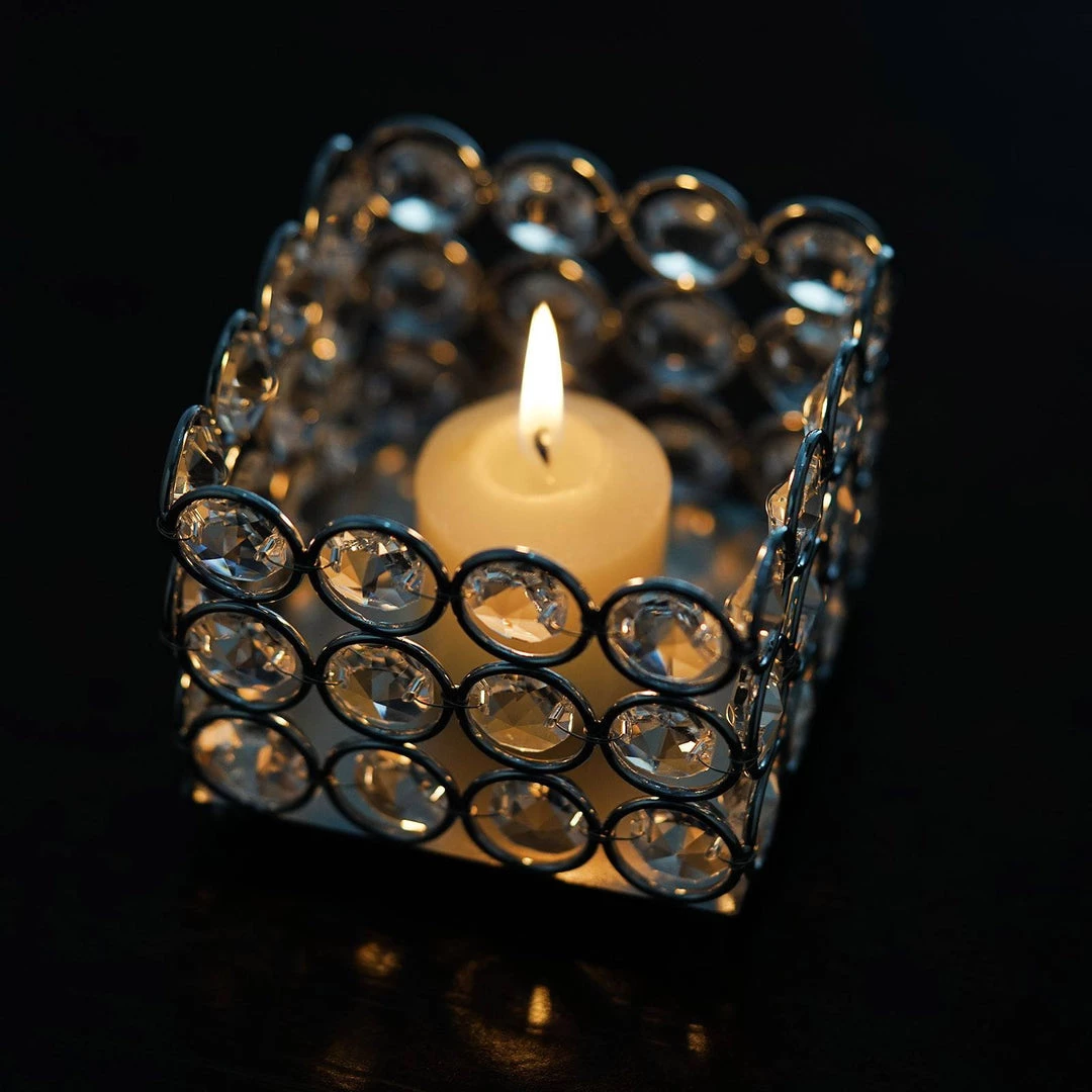 Efavormart-new Chandelier & Stands Illuminating Square Votive Tealight Wedding Crystal Candle Holder - 3.25" W X 3.25" L X 2.5" H 5 Efavormart-new Chandelier & Stands Illuminating Square Votive Tealight Wedding Crystal Candle Holder - 3.25" W X 3.25" L X 2.5" H
