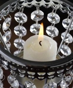 Efavormart-new Elegant Metal Votive Tealight Crystal Candle Holder Wedding Centerpiece - 7.5
