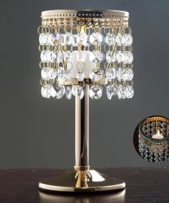 Efavormart-new Elegant Metal Votive Tealight Crystal Candle Holder Wedding Centerpiece - Gold - 7.5" Chandelier & Stands