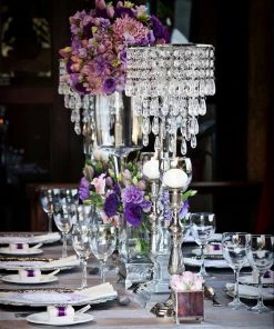 Efavormart-new Stunning Metal Votive Tealight Crystal Candle Holder Wedding Centerpiece - 11.5