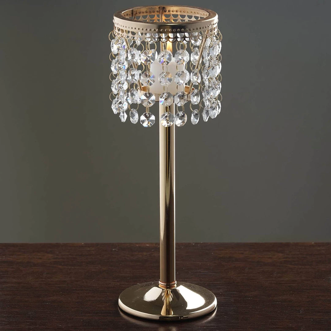 Efavormart-new Stunning Metal Votive Tealight Crystal Candle Holder Wedding Centerpiece - Gold - 11.5" Chandelier & Stands 4 Efavormart-new Stunning Metal Votive Tealight Crystal Candle Holder Wedding Centerpiece - Gold - 11.5" Chandelier & Stands