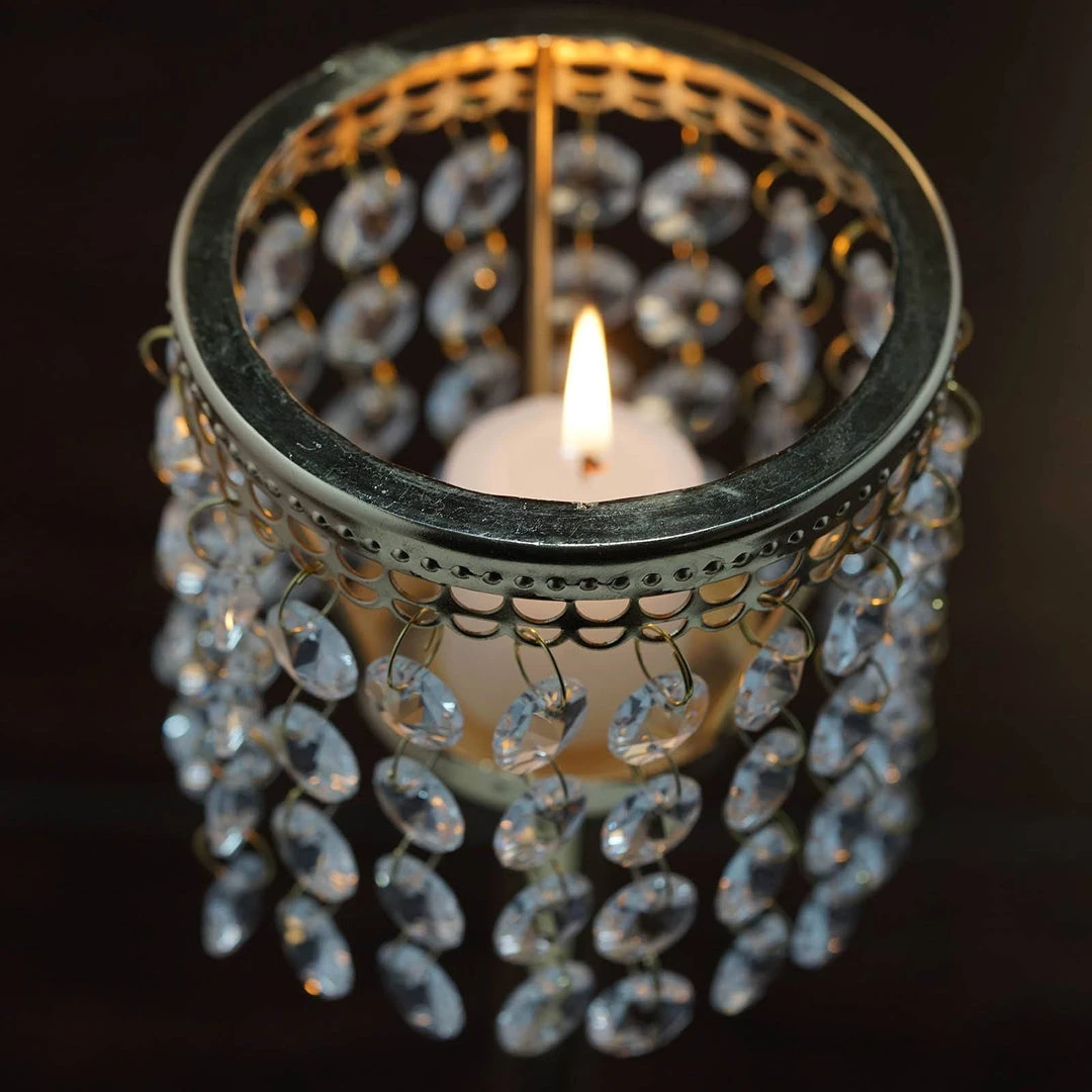 Efavormart-new Stunning Metal Votive Tealight Crystal Candle Holder Wedding Centerpiece - Gold - 11.5" Chandelier & Stands 5 Efavormart-new Stunning Metal Votive Tealight Crystal Candle Holder Wedding Centerpiece - Gold - 11.5" Chandelier & Stands