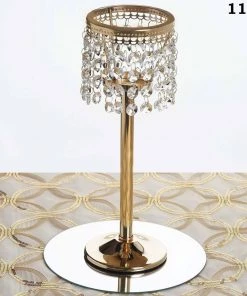 Efavormart-new Stunning Metal Votive Tealight Crystal Candle Holder Wedding Centerpiece - Gold - 11.5" Chandelier & Stands 10 Efavormart-new Stunning Metal Votive Tealight Crystal Candle Holder Wedding Centerpiece - Gold - 11.5