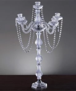 Efavormart-new Chandelier & Stands Stunning Candelabra Candlestick Crystal Candle Holder Wedding Centerpiece - 35" Tall