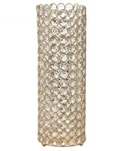 Silkflowersfactory 16" Tall Gold Exquisite Wedding Votive Tealight Crystal Candle Holder Flower Vases & Decorations 7 Silkflowersfactory 16