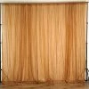 Silkflowersfactory 10FT Fire Retardant Gold Sheer Curtain Panel Backdrops Window Treatment With Rod Pockets - Premium Collection Backdrops & Stands