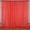 Silkflowersfactory Backdrops & Stands 10FT Fire Retardant Red Sheer Curtain Panel Backdrops Window Treatment With Rod Pockets - Premium Collection 2 Silkflowersfactory Backdrops & Stands 10FT Fire Retardant Red Sheer Curtain Panel Backdrops Window Treatment With Rod Pockets - Premium Collection